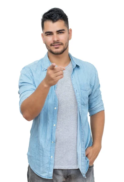 Attractive hispanic hipster man with beard and casual clothes — Stock Photo, Image