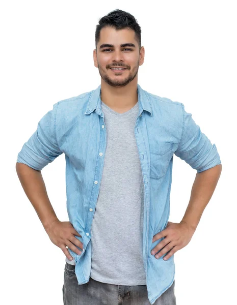 Snygg hispanic hipster man med skägg och casual kläder — Stockfoto