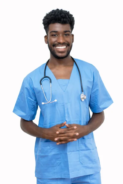 Bonito estudante de medicina afro-americano — Fotografia de Stock