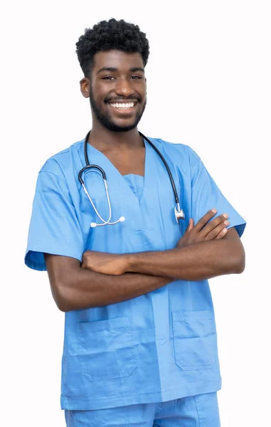 Estudante de medicina afro-americana sorridente — Fotografia de Stock