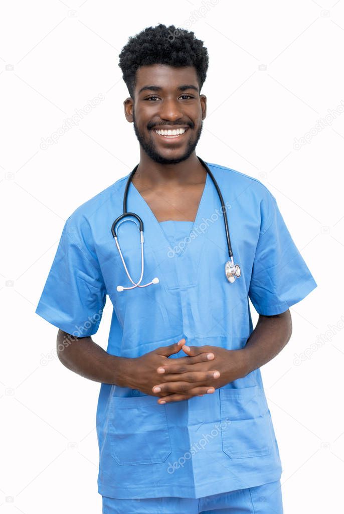 Handsome african american medical student