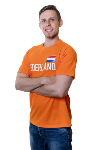 Jovem fã de futebol da Holanda — Fotografia de Stock
