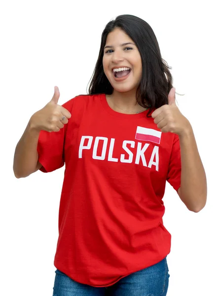 Happy soccer fan from Poland — 스톡 사진