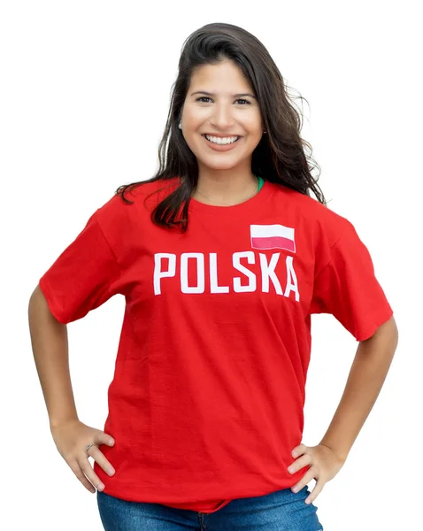 Polonyalı genç futbol taraftarı — Stok fotoğraf