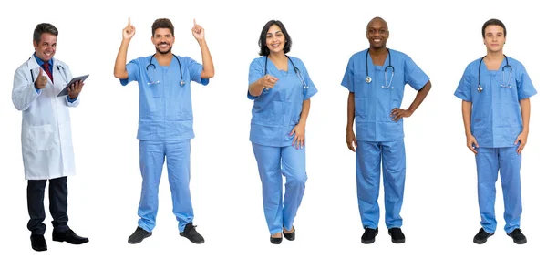 Groep Van Latijns Amerikaanse Afrikaanse Verpleegkundigen Artsen — Stockfoto