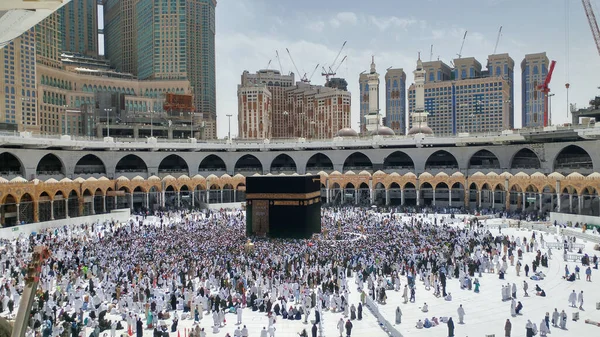 Святой Кааба Является Центром Ислама Расположенный Мечети Аль Харам Мекке — стоковое фото