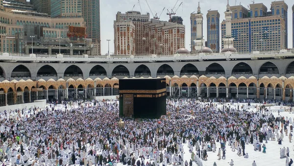 Santa Kaaba Centro Del Islam Situado Masjid Haram Meca Multitud —  Fotos de Stock