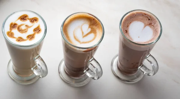 Italská sbírka ledových kávových latté — Stock fotografie
