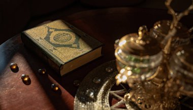 Doha,Qatar- 01 January 2019 - Background image of Quran with translation