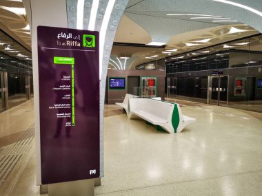 Doha,Qatar- 01 December 2019: Metro service in Doha Qatar between cities