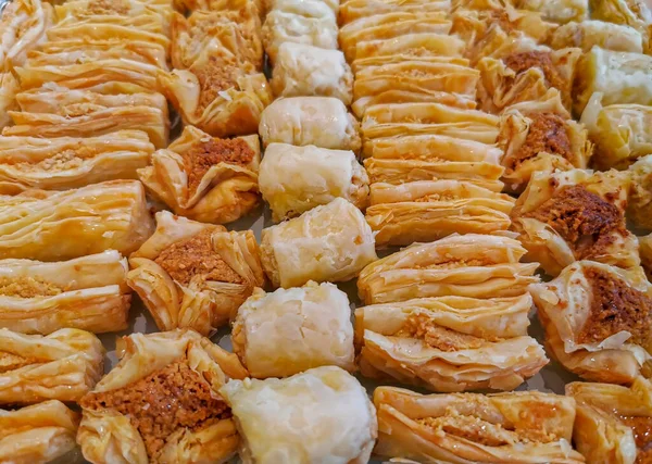 Arap Mutfağı Geleneksel Arap Tatlısı Basbousa Mısır Doğu Irmikli Keki — Stok fotoğraf