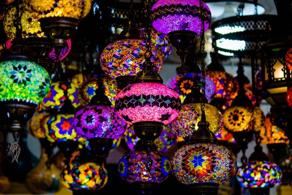 Multiple Arabic lamps at a shop in turkey turkey