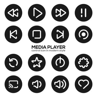 Media player control icon in modern style for designers in the design of all kinds of works. Beautiful and modern icon which can be used in many purposes Eps10 vector. clipart
