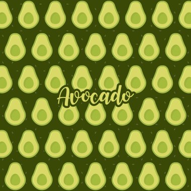 Sevimli ve renkli avokado deseni. Kusursuz bir vektör arka planı. Bu basit bir vektör illüstrasyonudur. Eski ve modern stillerin uyumlu bir karışımıdır. Eps10 vektörü.