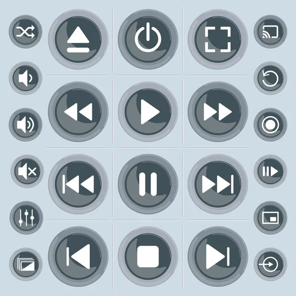 Media Player Control Buttons Set Designers Design All Kinds Works — Stock Vector