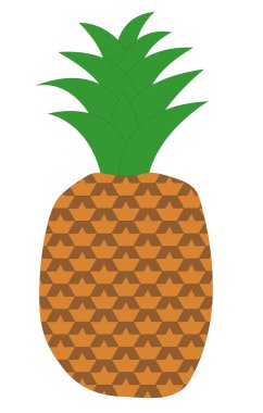 Beyaz üzerine izole edilmiş ananas. Tropikal meyveler. Sağlık, düzgün beslenme. Sulu taze meyveler.