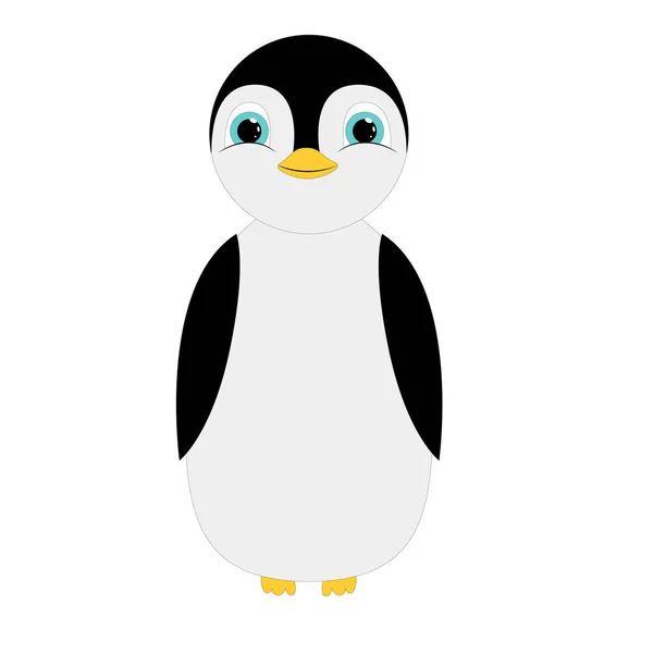 Aranyos Vicces Pingvin Boldog Állatok Vicces Rajzfilm Pingvin Elszigetelve Egy — Stock Vector