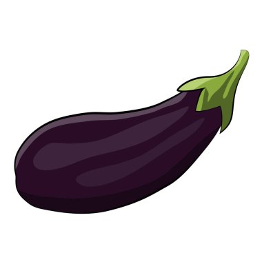 Beyaz arka planda izole edilmiş taze bir patlıcan tasviri. Bahçedeki mutfak için sebzeler. Sağlıklı beslenmek için organik sebzeler.