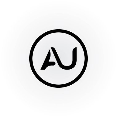 Yaratıcı modern iş tipografi vektör şablonlu ilk Au Letter logosu. Yaratıcı Soyut Au Logosu Tasarımı.