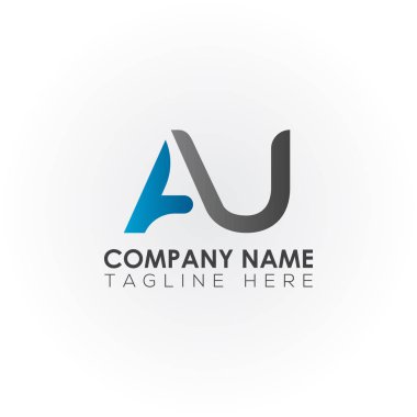 Yaratıcı modern iş tipografi vektör şablonlu ilk Au Letter logosu. Yaratıcı Soyut Au Logosu Tasarımı.