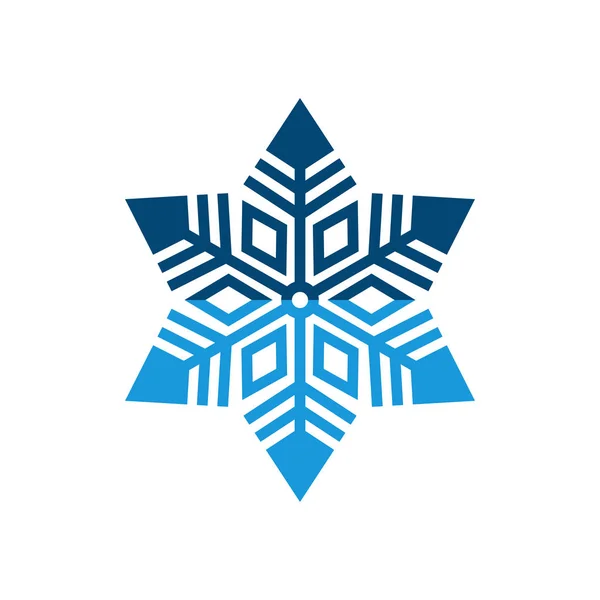 Niedlichen Schneeflocke Symbol Vektor Weihnachtsurlaub Winter Schneeflocke Logo Design Blaue — Stockvektor