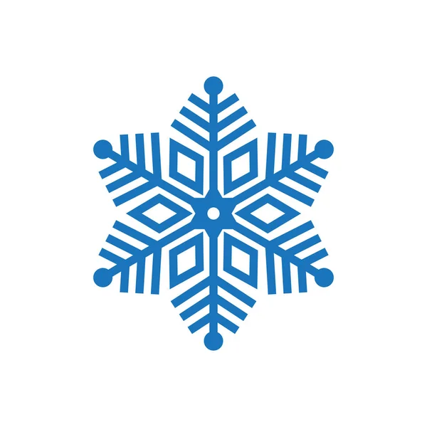 Cute Snowflake Icon Vector Natale Vacanze Inverno Fiocco Neve Logo — Vettoriale Stock