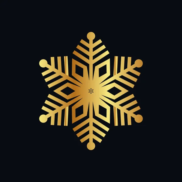 Cute Snowflake Icon Vector Natale Vacanze Inverno Fiocco Neve Logo — Vettoriale Stock