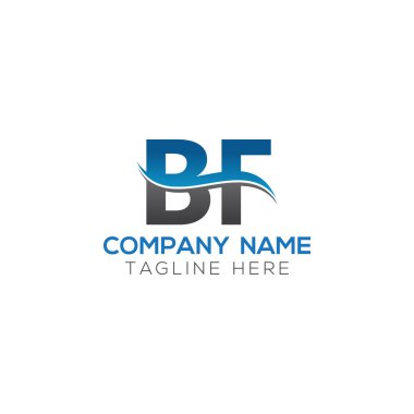 Su Dalgası İşletme Vektör Şablonlu Bf Harf Logosu. Yaratıcı Soyut Harf Bf Logosu Tasarımı.