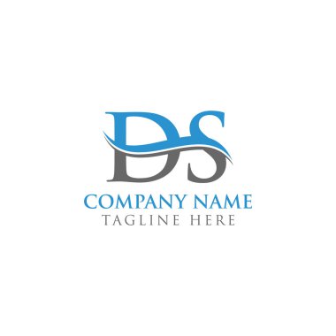 Yaratıcı modern tipografi vektör şablonlu D harfli Su Dalgası Logosu. Ds Logo Tasarımı