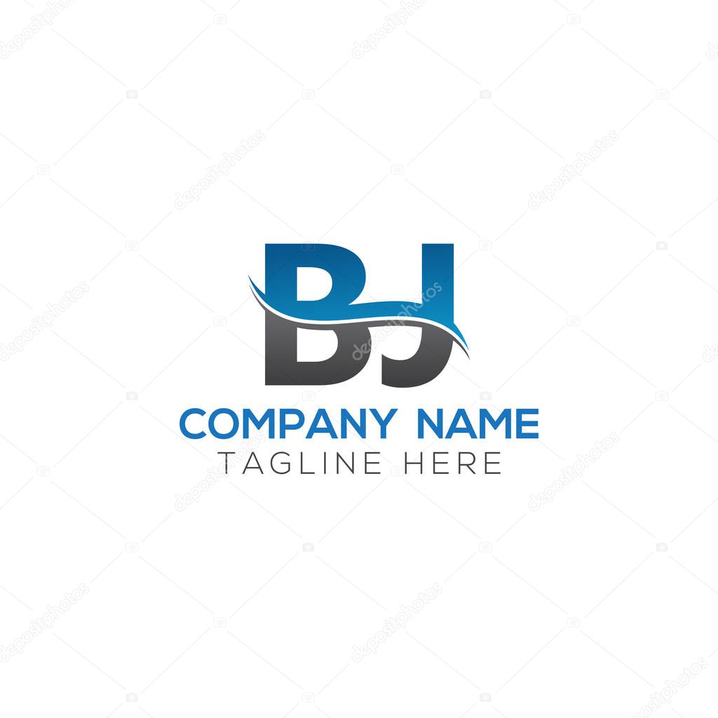 BJ Letter Logo With Water Wave Business Typography Vector Template. Creative Abstract Letter BJ Logo Design.