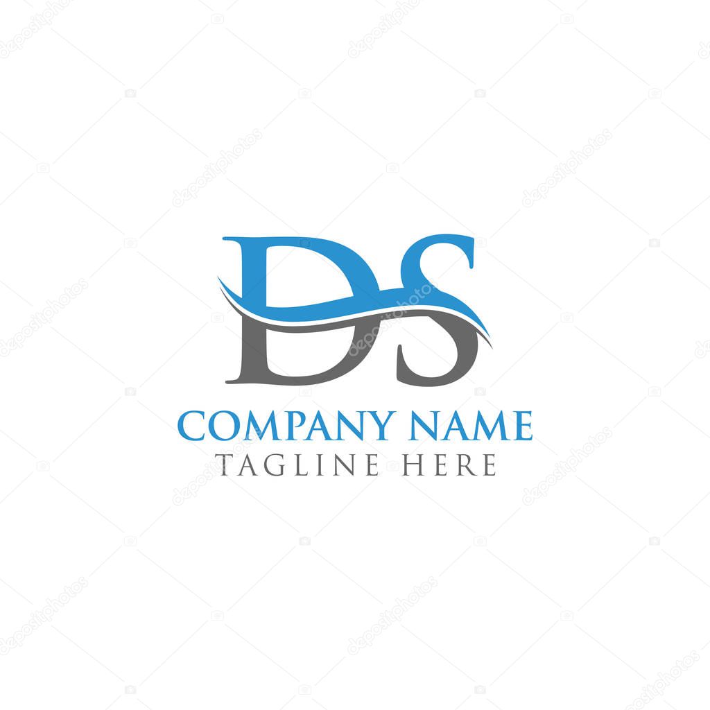Initial DS Water Wave Letter Logo With Creative Modern Typography Vector Template. DS Logo Design