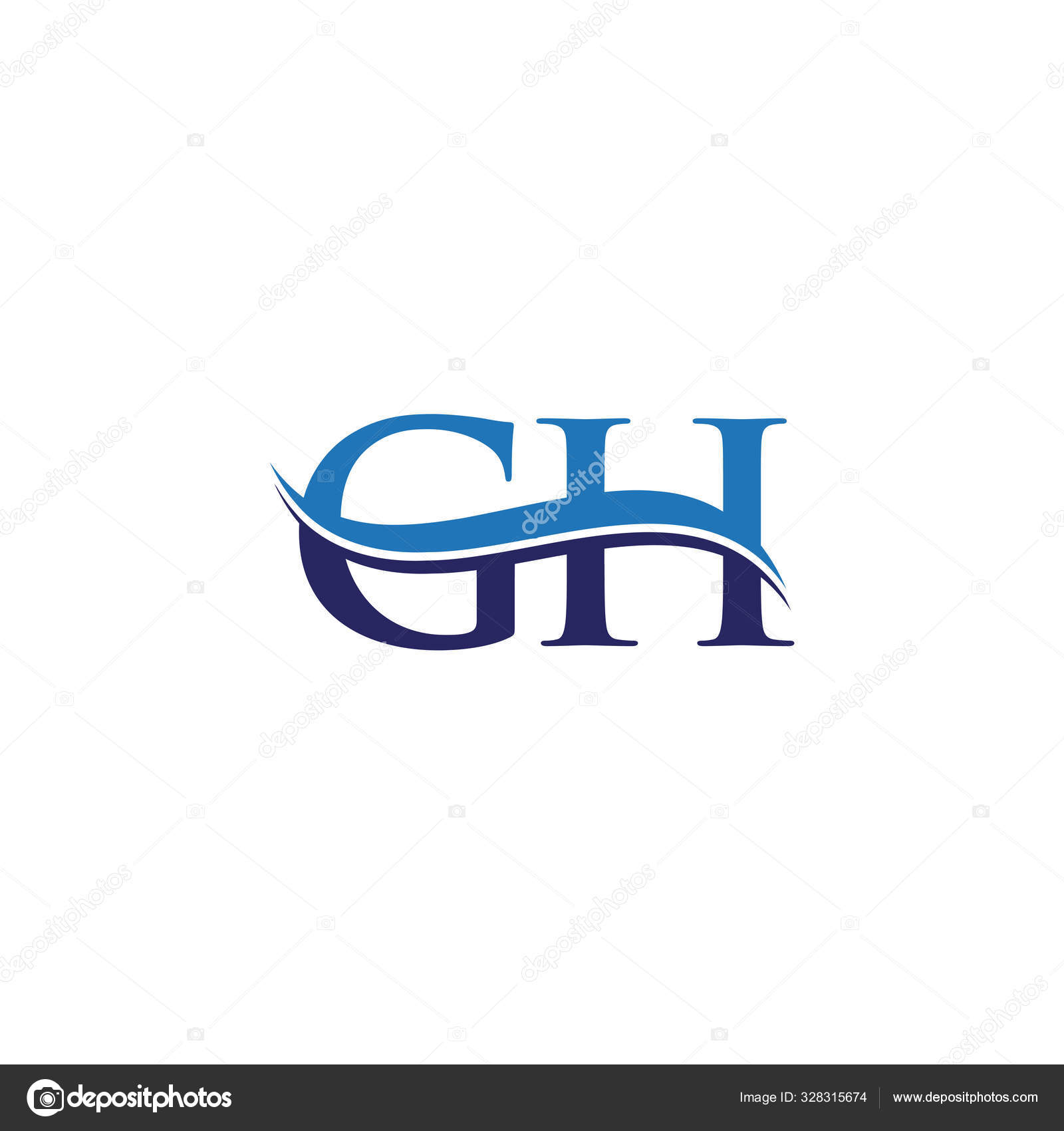 Initial letter gh logo - simple business Vector Image