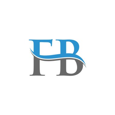 Fb harfi Tip Logo Tasarım Şablonu. Soyut Harf Fb logosu Tasarımı