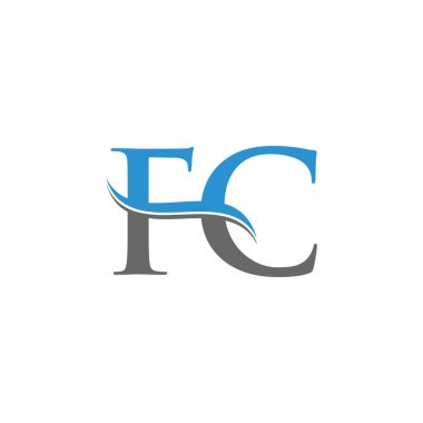 Fc harfi Tip Logo Tasarım Şablonu. Soyut Harf Fc logosu Tasarımı