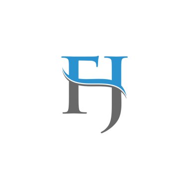 Fj harfi Tip Logo Tasarım Şablonu. Soyut Harf Fj logo tasarımı