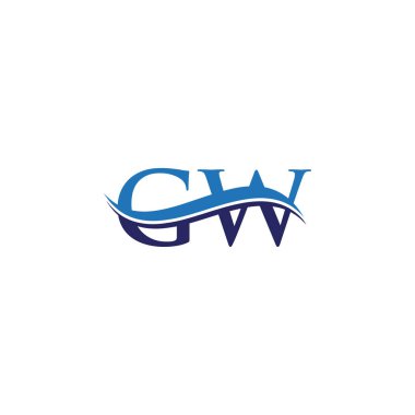 Gw harfi Tip Logo Tasarım Şablonu. Soyut Harf GW logo tasarımı