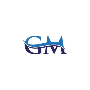 Gm harfi Tip Logo Tasarım Şablonu. Soyut Harf GM logosu Tasarımı