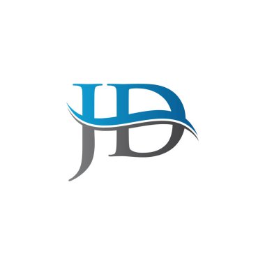 Jd harfi Tip Logo Tasarım Şablonu. Soyut Harf Jd logosu Tasarımı