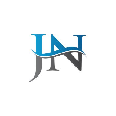 Jn harfi Tip Logo Tasarım Şablonu. Soyut Harf Jn logo Tasarımı