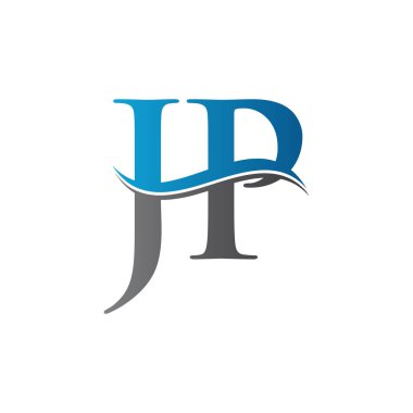 Jp harfi Tip Logo Tasarım Şablonu. Soyut Harf JP logosu Tasarımı