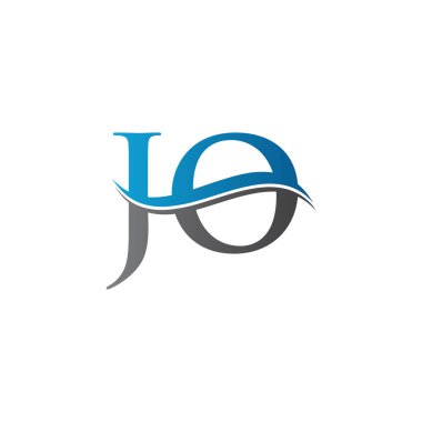 Jo harfi Tip Logo Tasarım Şablonu. Soyut Harf Jo logo tasarımı