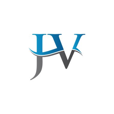 Jv harfi Tip Logo Tasarım Şablonu. Soyut Harf Jv logosu Tasarımı