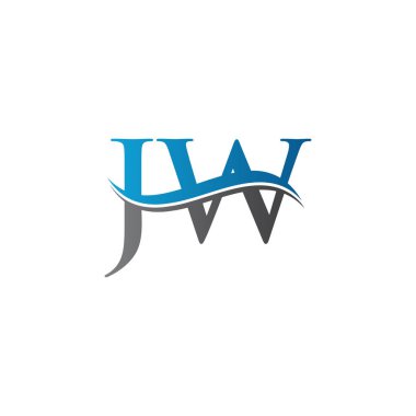 Jw harfi Tip Logo Tasarım Şablonu. Soyut Harf Jw logo Tasarımı