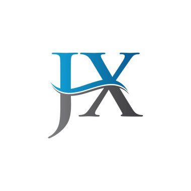 Jx harfi Tip Logo Tasarım Şablonu. Soyut Harf Jx logo Tasarımı