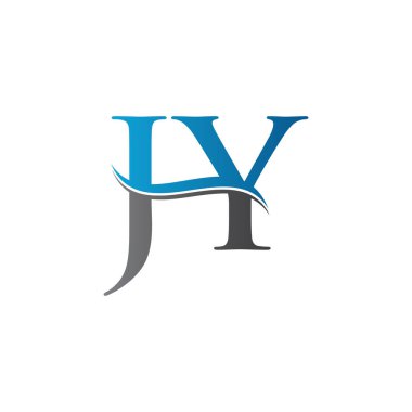 Jy harfi Tip Logo Tasarım Şablonu. Soyut Harf Jy logosu Tasarımı
