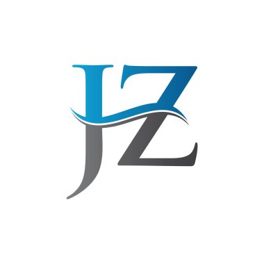 Jz harfi Tip Logo Tasarım Şablonu. Soyut Harf Jz logo Tasarımı