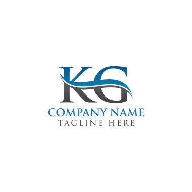İlk Kg harfi Logo Tasarım Şablonu. Soyut Harf Kg logosu Tasarımı
