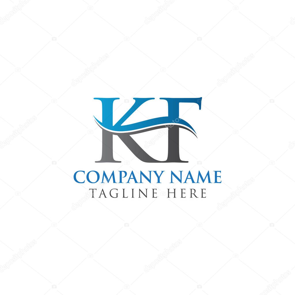 Initial KF letter Logo Design vector Template. Abstract Letter KF logo Design