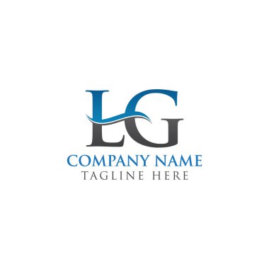 İlk Lg harfi Logo Tasarım Şablonu. Soyut Harf Lg logosu Tasarımı