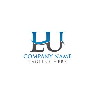 Lu harfinin baş harfi Logo Tasarım Şablonu. Soyut Harf Lu logosu Tasarımı